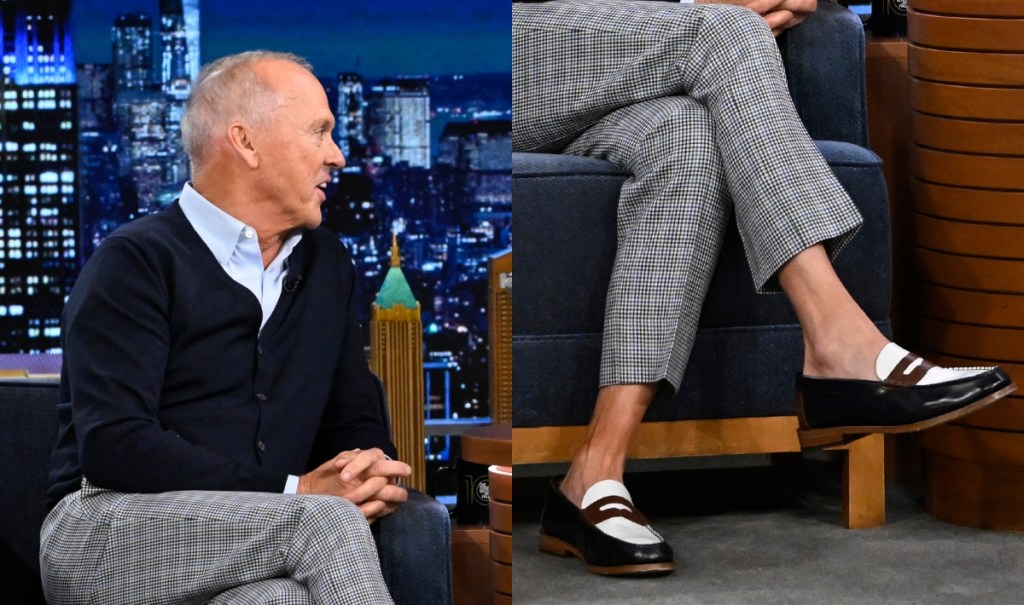 Michael Keaton verleiht klassischen Loafern bei „The Tonight Show“ einen ...