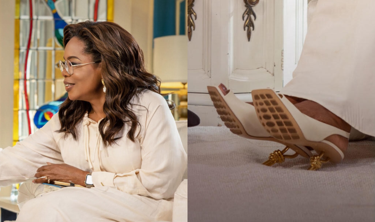 Oprah Winfrey Chooses Bottega Veneta’s Knot Sandals for Sit Down Interview ...